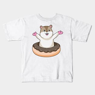 Hamster with Chocolate Donut Kids T-Shirt